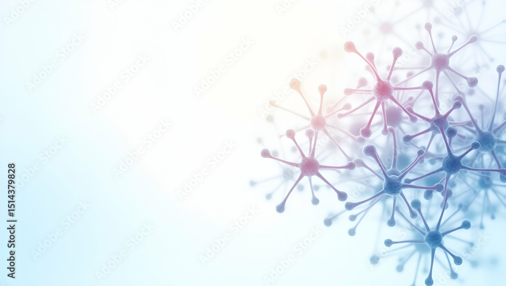 Obraz premium Minimalist Wallpaper Design: Expansive Space & Sleek Aesthetics Showcasing Molecular Diagnostics & Advanced Digital Visualization for Modern Healthcare