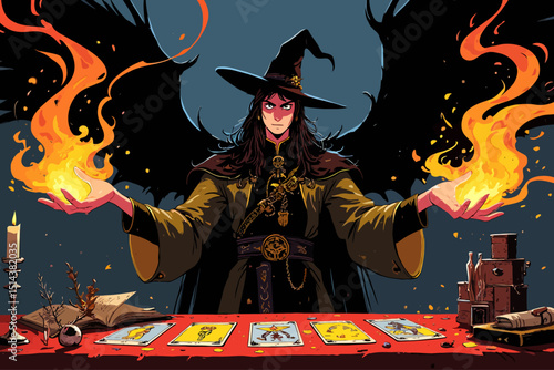 Dark Magic Vector Illustration Tarot Cards