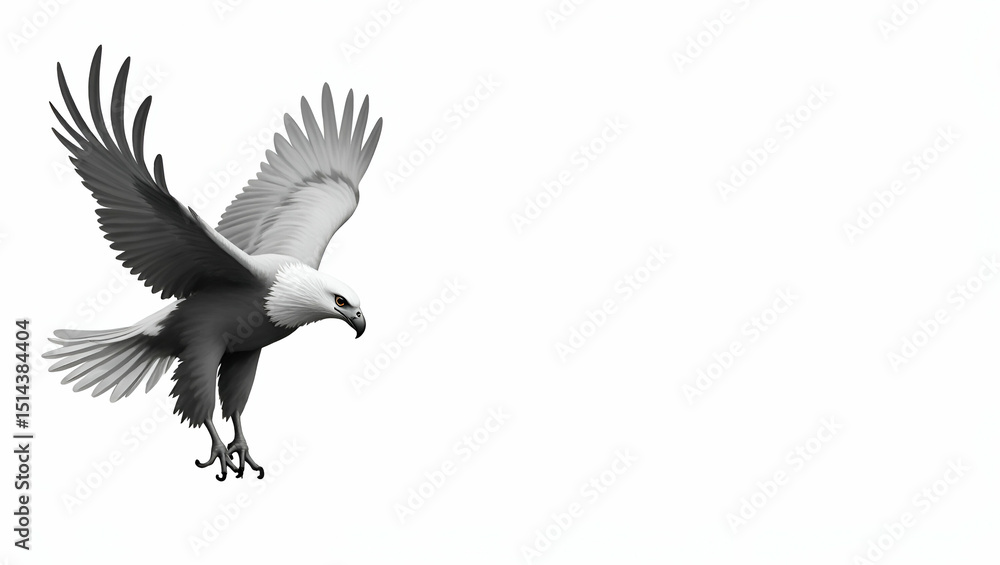 Obraz premium Eagle Vector Illustration Set: 30 Black & White Silhouettes for Logos & Design Projects - Perfect for Creative Concepts & Photo Stock Use