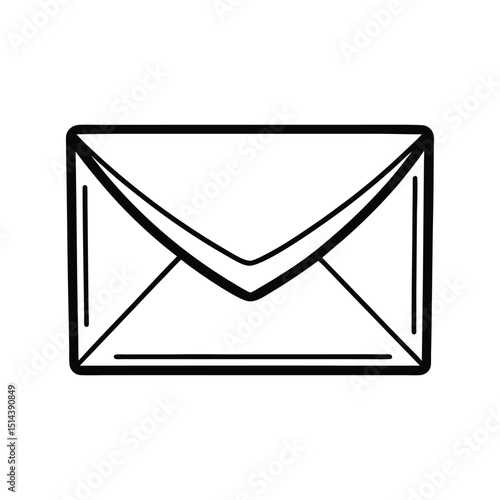 Classic Envelope Illustration A Simple Line Drawing of a Sealed Message
