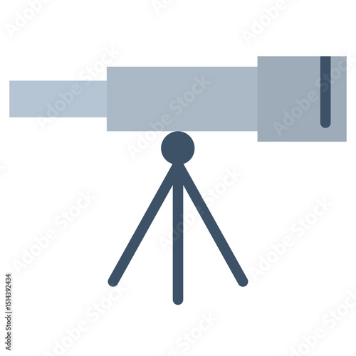 Telescope Icon, Flat Design Icon Symbol, Education School Icon.