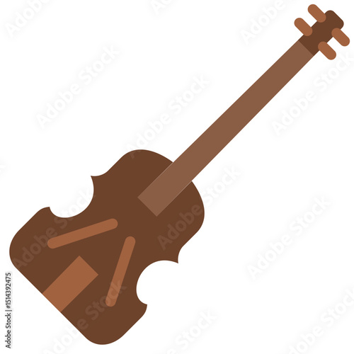 Violin Icon, Flat Design Icon Symbol, Education School Icon.