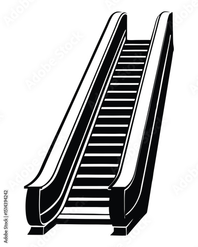 escalator silhouette isolated vector
