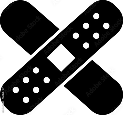 Adhesive B Aid Icon Silhouette Vector Illustration