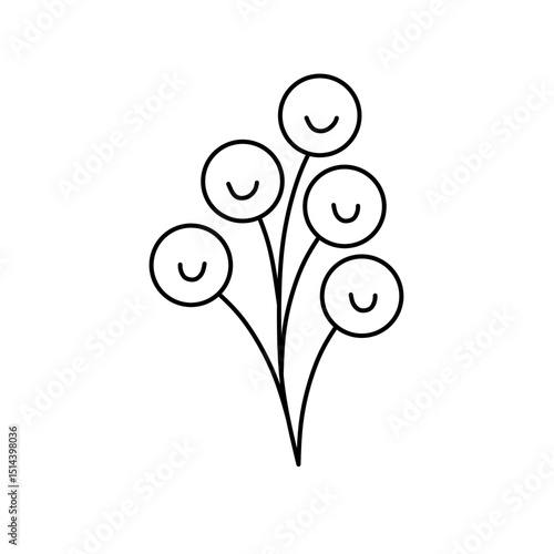 Flower line vector illustration