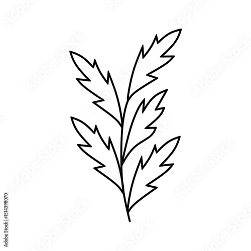 Leaf line vector illustration