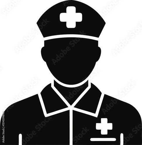 Emergency Medical Technician Silhouette Vector Illustration