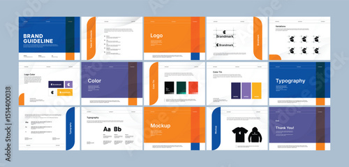 Brand identity design template. Creative brand guidelines layout. Logo and brand strategy guide. Brand manual presentation. Brand strategy design. Logo guideline book.	