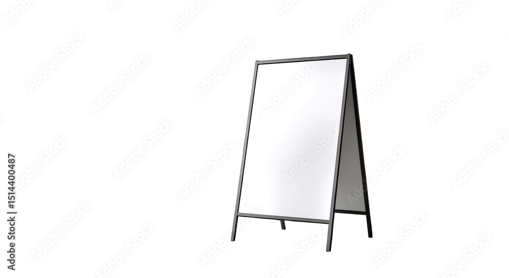 A-frame sidewalk sign with a blank white panel A-frame sidewalk sign with a blank white panel