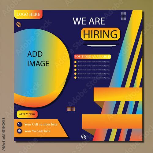 We Are Hiring  social media poster design vector templates