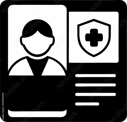 Health Passport Or Vaccine Card Silhouette Vector Illustration