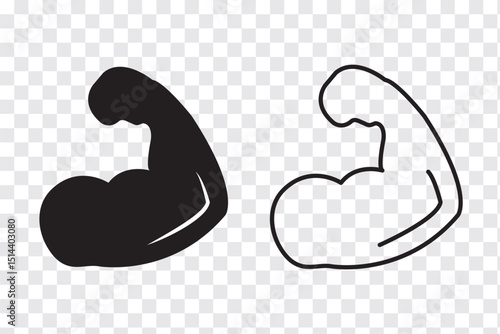 Hand muscle Biceps icon. Strong hand, Gym symbol and logo Vector illustration. 