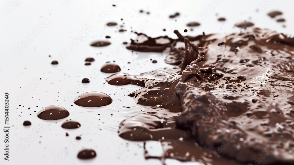 Fototapeta premium perfectly isolated high-resolution image of natural mud splashes and water droplets, organically spread across a clean white background