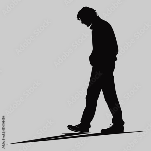 a person with one hand in pocket silhouette vector design art and illustration
