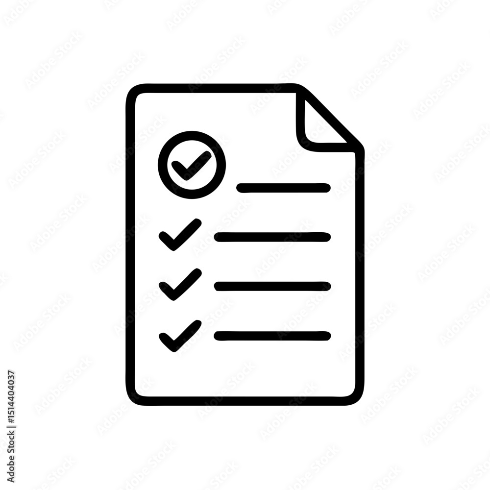 Document list with tick icon on transparent background for web and graphic design Document list with tick icon on transparent background for web and graphic design