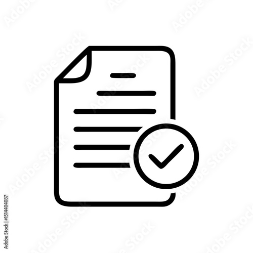 Document with check circle icon on transparent background for web and graphic design