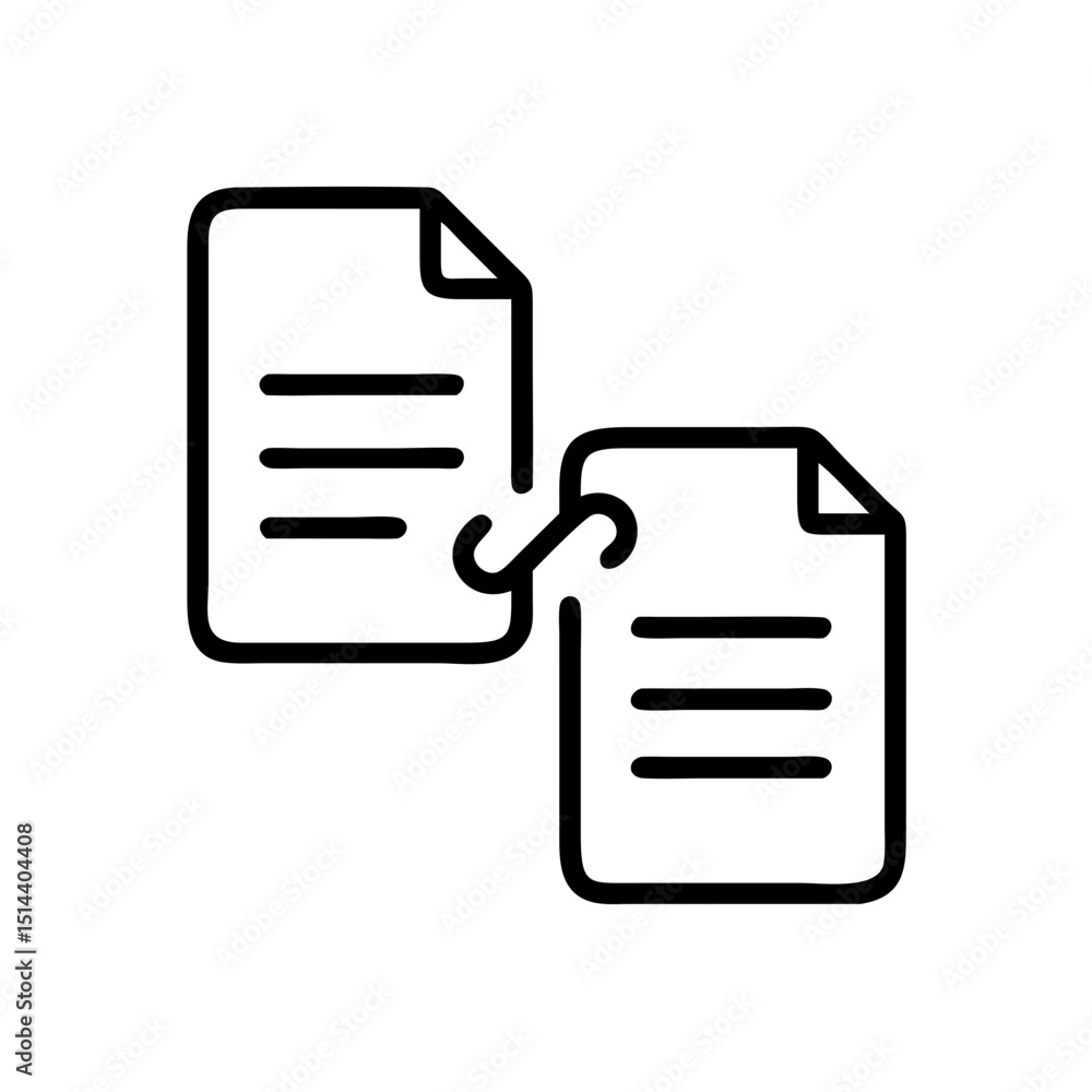 Obraz premium Linked documents icon on transparent background for web and graphic design