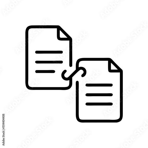 Linked documents icon on transparent background for web and graphic design