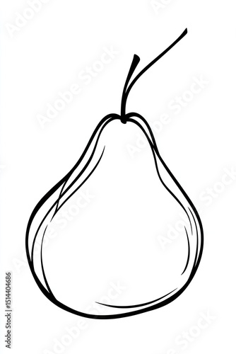 Simple line drawing of a pear fruit.