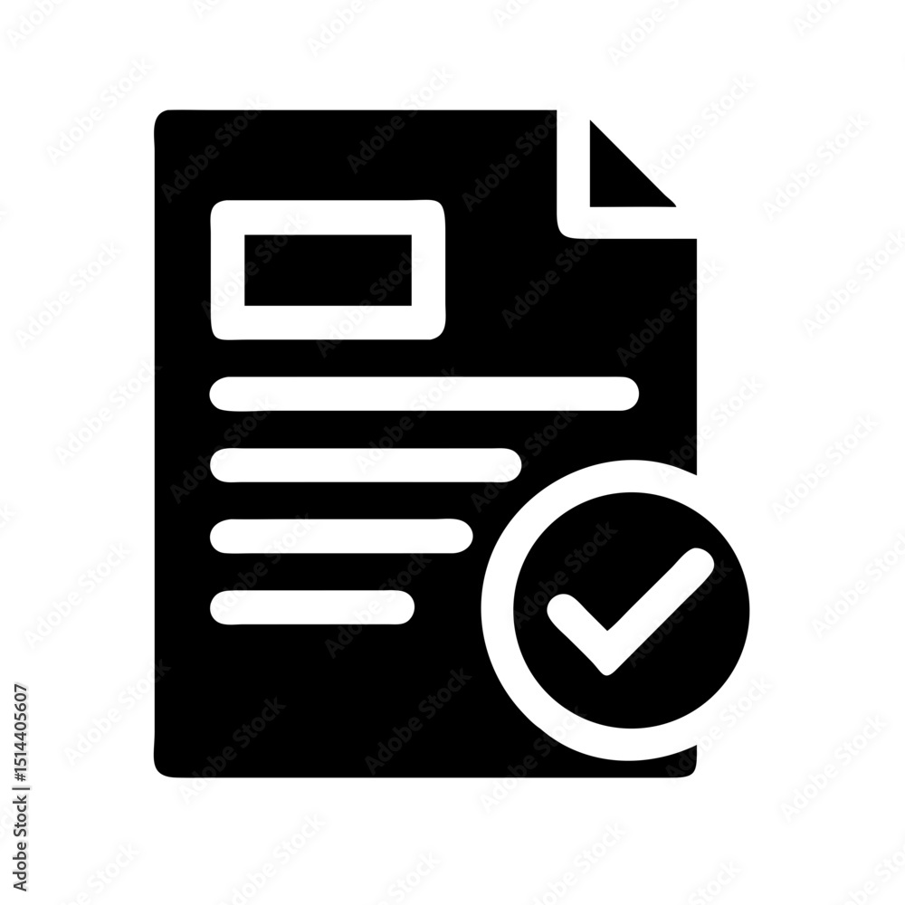 Obraz premium Silhouette document with checkmark icon on transparent background for web and graphic design