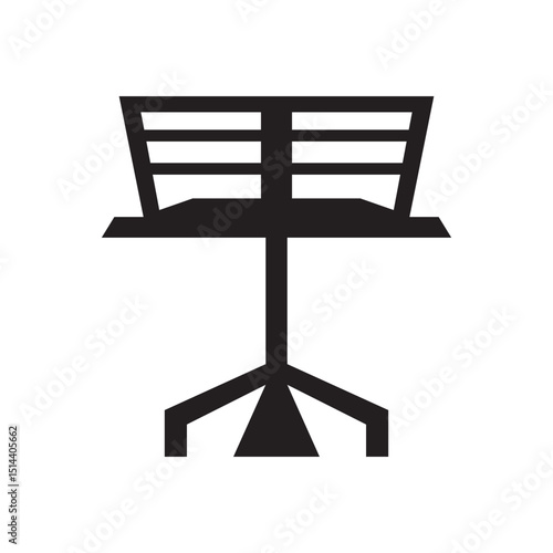 Vector illustration of music stand silhouette