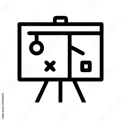 Silhouette plan on whiteboard icon on transparent background for web and graphic design