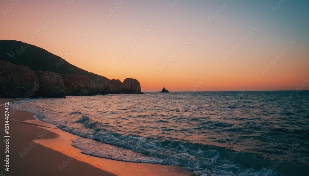 Obraz premium Scenic view of sea against sky during sunset 5