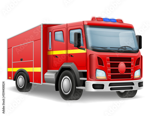 Fire engine automobile car vehicle vector illustration