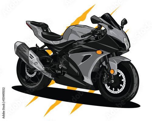 Motorcycle superbike drawing vector illustration