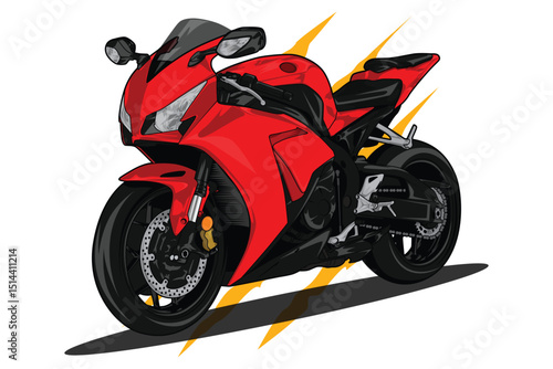 Motorcycle superbike drawing vector illustration