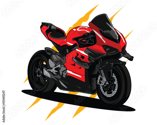 Motorcycle superbike drawing vector illustration