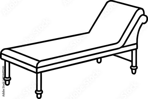 Therapy Couch Line Art Vector Illustration 