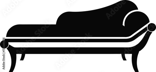 Therapy Couch Silhouette Vector Illustration 