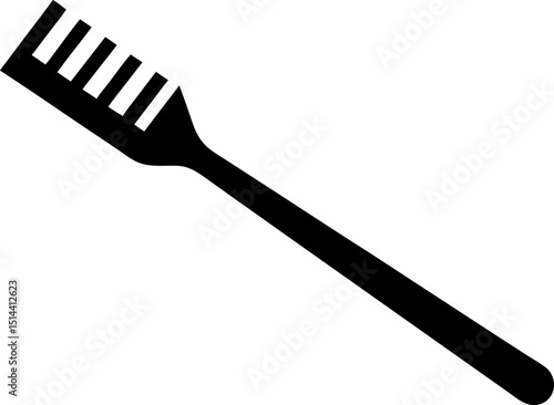 Toothbrush With Paste Silhouette Vector Illustration