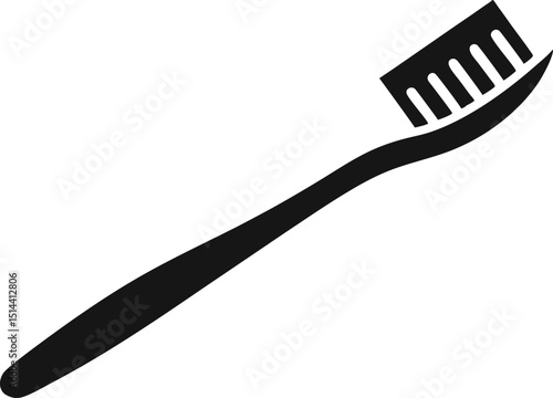 Toothbrush With Paste Silhouette Vector Illustration