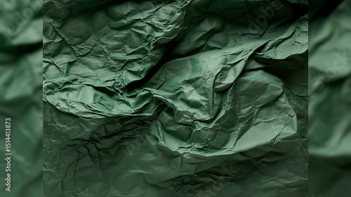 Wallpaper Mural Deep green crumpled paper texture background Torontodigital.ca
