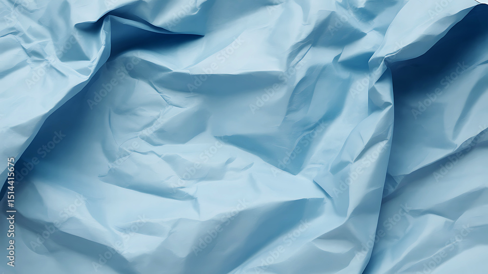 Fototapeta premium Light blue wrinkled fabric texture background