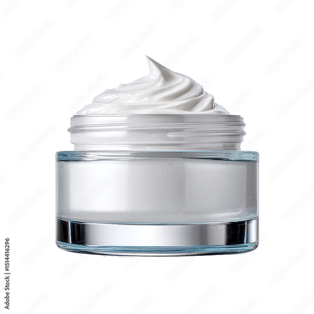 Obraz premium Luxurious Facial Cream in Glass Jar Close up Shot Perfect for Skincare Product Advertisement