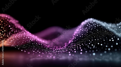 Holographic Data Stream, vibrant neon gradients intertwining with dynamic shapes, creating a futuristic visual experience in an immersive digital landscape.