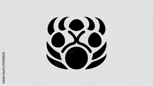 Regal Bear Silhouette Broad Shoulders with Defined Claws and Snout Curve