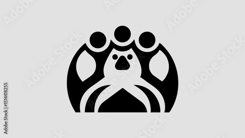 Regal Bear Silhouette Broad Shoulders with Defined Claws and Snout Curve