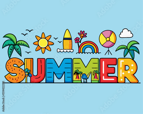 Vibrant Organic Shapes – Playful Summer Beach-Inspired Digital Artwork