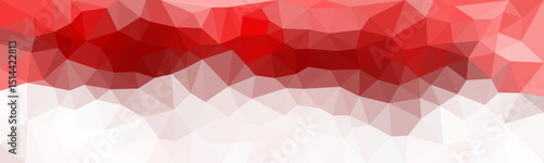 Abstract low-poly background with a red gradient on top fading to white, creating a modern, geometric, and artistic design suitable for banners or web graphics.

