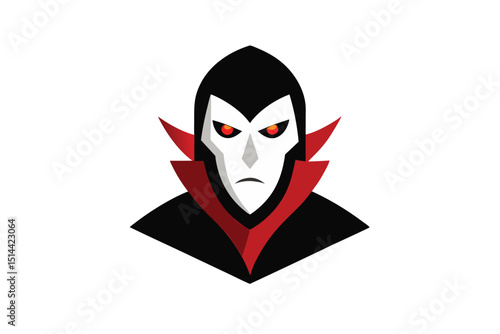 Halloween Costume Mask Design on White Background
