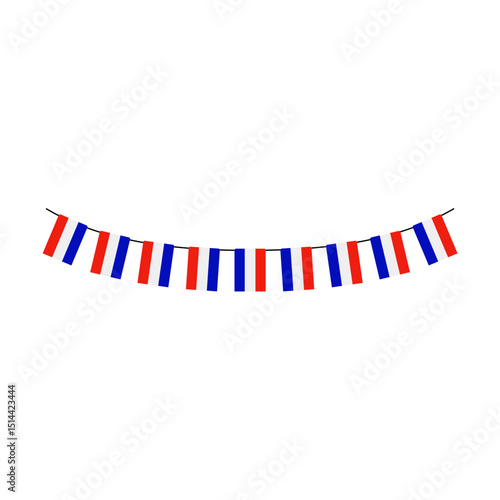 Happy bastille day buntings garlands. Vector illustration.