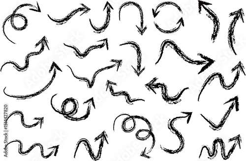 手描きの矢印のアイコンセット