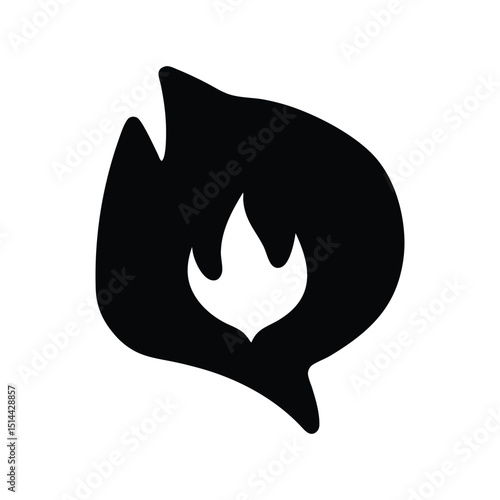 Fire sign, fire silhouette, fire flame