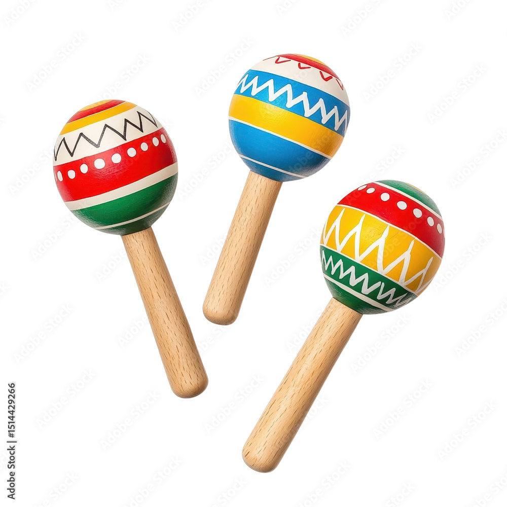 Floating maracas, giving a light and airy feel, isolated on white background. PNG Floating maracas, giving a light and airy feel, isolated on white background. PNG
