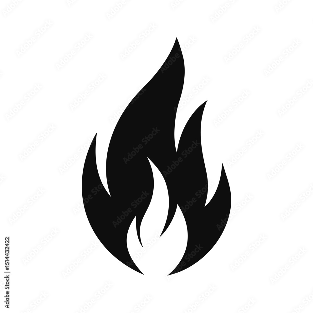 Fire sign, fire silhouette, fire flame Fire sign, fire silhouette, fire flame