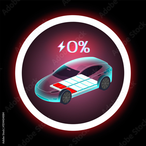 EV Charging 0 Percent Battery Power Display